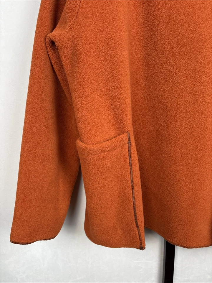Maralyce Ferree Jacket Womens Large Orange Fleece Coat Wrap Oversized Lagenlook - Image 4 of 4