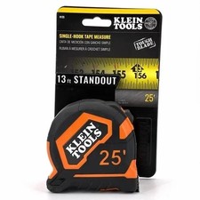 NEW Klein Tools 9125 Tape Measure, 25-Foot Single Hook D4