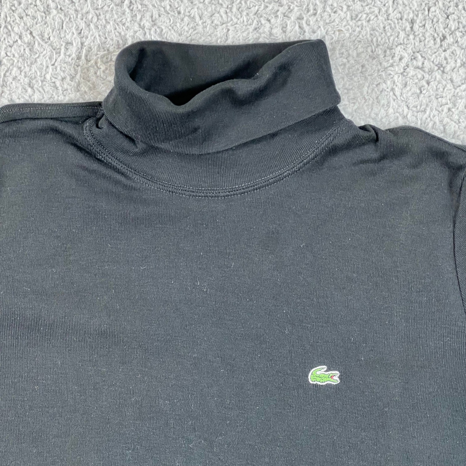 Lacoste Women's Black Cotton Turtleneck Long Sleeve Top US Size M (EU/6) VTG NWT thumbnail 3