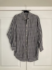 Burberry London Button Down Shirt Mens Size M Black Plaid Designer Made In USA