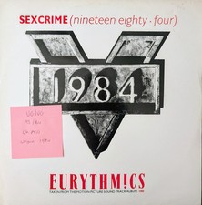 Eurythmics Sexcrime Vinyl Record 12" VG/VG VS728-12 1984