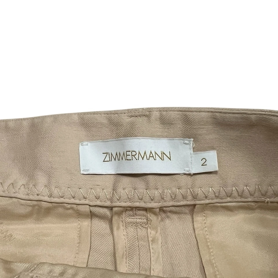 Zimmermann Shorts Size 2 Medium 12 M / US 8 Beige Dancer Belt Tailored Designer Foto 3 de 4