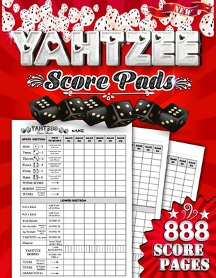 Yahtzee Score Pads: 888 Large Pads for Scorekeeping: 8.5 x 11...