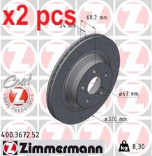 X2 PCS BRAKE DISC 400.3672.52