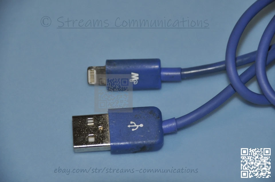 Cable USB a Lightning de 6 pies tipo datos y cargador rápido cable de carga azul Foto 2 de 4
