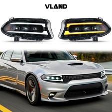 VLAND LED Projector Headlights For 2015-2023 Dodge Charger Animation&Sequential