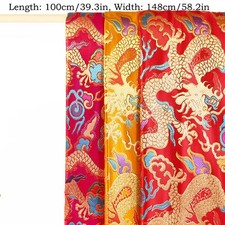 Drache bestickt Brokat Kleiderstoff Seide-wie Cheongsam Qipao Hanfu