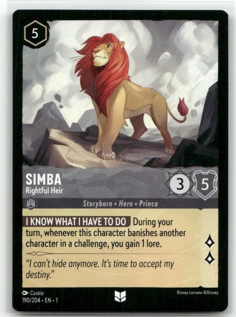 Simba - Rightful Heir Uncommon The First Chapter 190/204 Disney Lorcana
