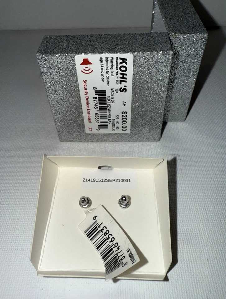 Pendientes Disney Minnie Mouse Oro Amarillo 10k Nuevos con Etiquetas Foto 2 de 4