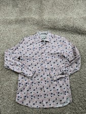 Ted Baker London Shirt Mens Size Pink Floral Button Front Long Sleeve