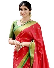 Women's Kanjivaram Silk Saree Soft Banarasi Sari With Blouse Piece