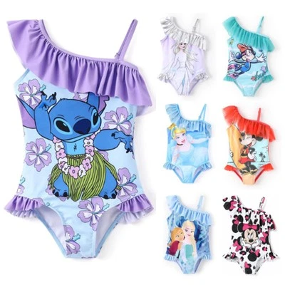 Kinder Mädchen Meerjungfrau Stitch Badekostüm Ein Stück Badeanzug Bademode. - Bild 1 von 4