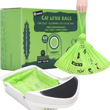 Biodegradable Cat Litter Liner Bags Compatible with LR 3, 4 and Most Self Cleani
