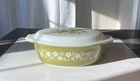 VINTAGE PYREX SPRING BLOSSOM CRAZY DAISY 045 GREEN CASSEROLE DISH W/LID 2 1/2 QT