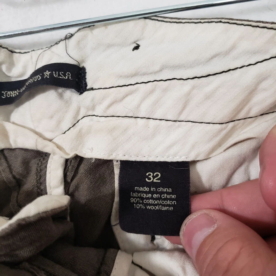 John Varvatos 裤子男式 32x28 橄榄棉/羊毛吊带纽扣 — 第 3/4 张图片