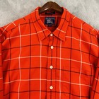 Burberry London Shirt Long Sleeve Button Down Red Plaid Made In USA Mens XL