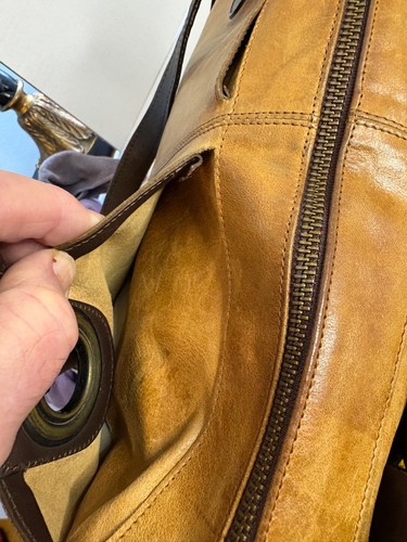 Gianni Charini Vintage Embroidered Large Italian Leather Shoulder Bag Tote VGC, Size L, $68.65 - Photo 10