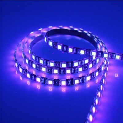16FT 5050 300LEDs UV Purple Ultraviolet LED Strip Waterproof Flexible Fish Light