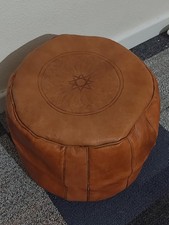 Handmade Moroccan Brown Colour Pouffe Genuine Leather Poufe Pouf Footstool New
