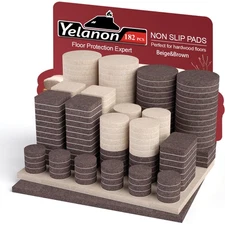 Premium Felt Furniture Pads - 182 Pcs for Chair Legs  Floors