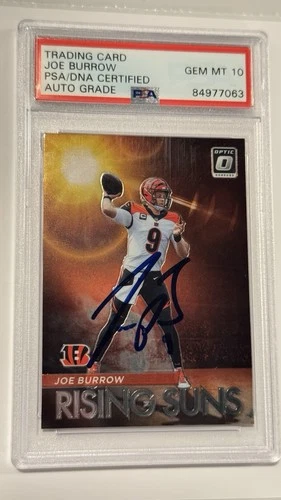 2021 Rising Suns Joe Burrow Auto On Card Signature PSA 10 Gem Mint