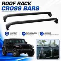 2PCS Roof Rack Cross Bars Fits For Jeep Wrangler JK JL 2007-2026 Aluminum Black (For: More than one vehicle)