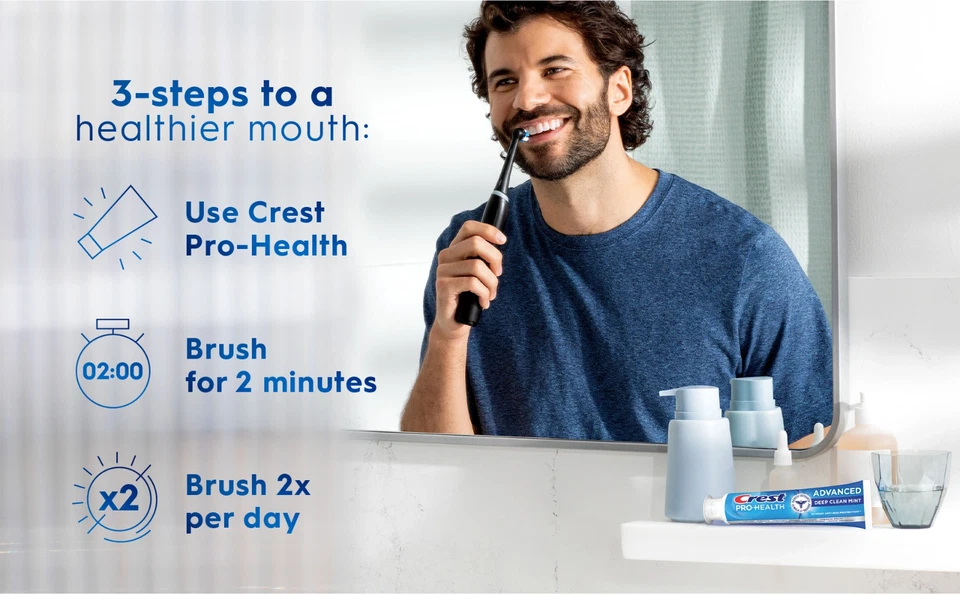 Crest Pro Health Advanced Toothpaste Deep Clean Mint 5 Pack 5.9oz Each - Image 3 of 4