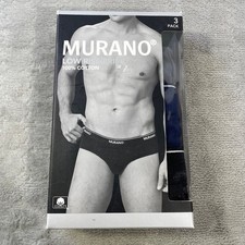 Murano Low Rise Brief 3 Pack Mens XL 100 Cotton Navy Grey Black Underwear