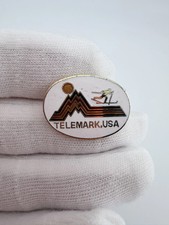 Telemark USA Cross Country Skiing Pin Brooch