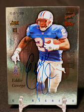 THURMAN THOMAS/ EDDIE GEORGE 1997 TOPPS STADIUM CO-SIGNERS DUAL AUTOGRAPH AUTO 