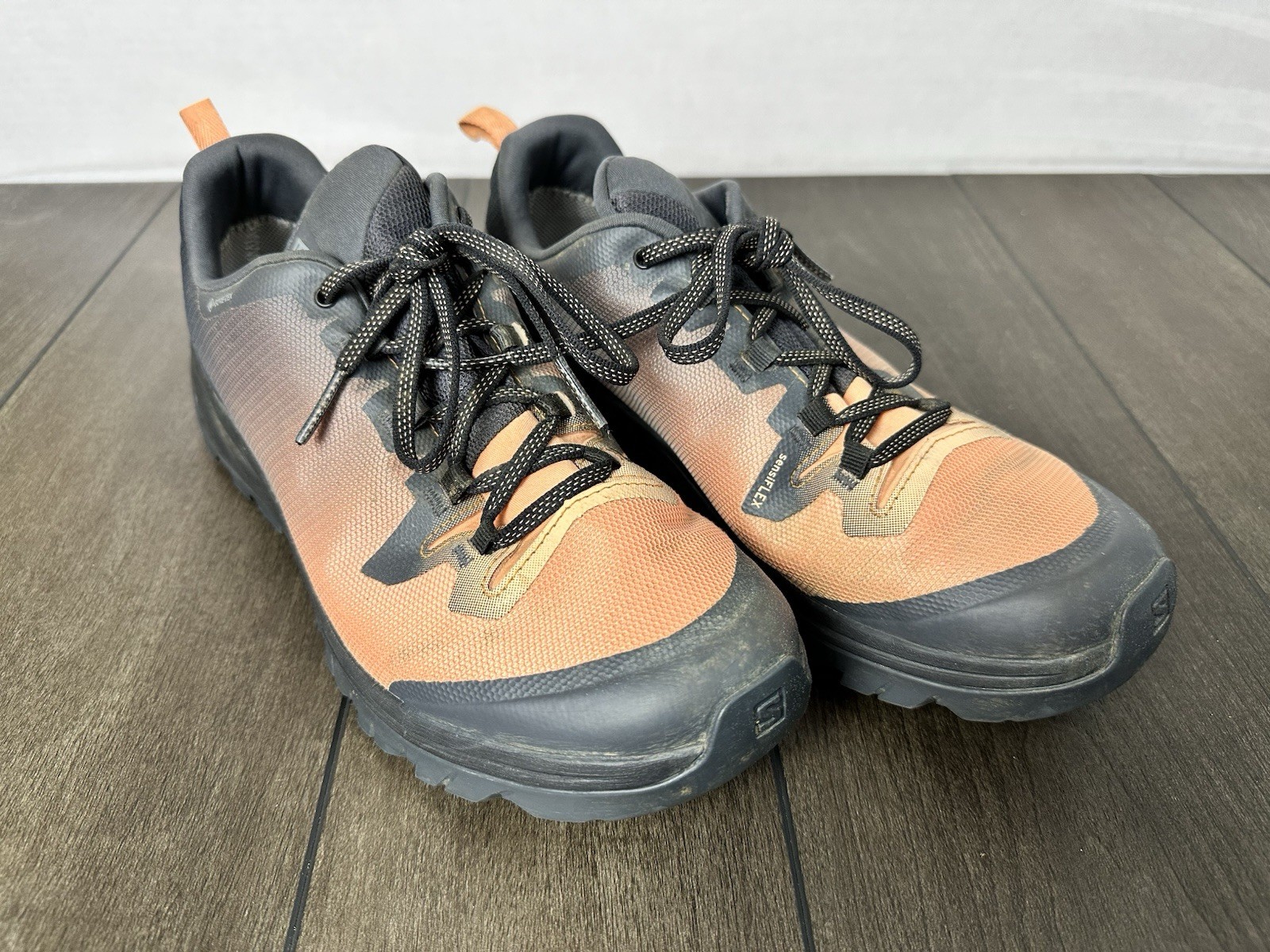 Salomon Vaya GTX Gore Tex Low Trail Running Donna US Taglia 10 Arancione Nero