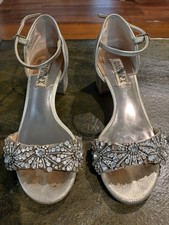 Badgley Mischka Embellished Block Heel Sandal Size 5.5