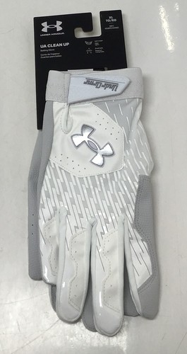 Under Armour Men's US Clean Up Batting Gloves Size XL in White