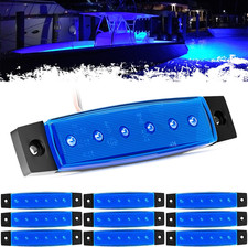 Waterproof LED Marine Interior Lighting Strip for Boats Blue, 10 Pcs