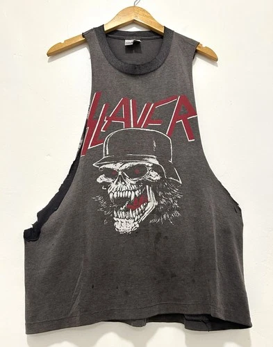 RARE! VINTAGE 80'S SLAYER ONEITA SLAYTANIC WEHRMACHT HEAVY M Vintage vintage concert t-shirt, vintage, single stitch, B+ condition