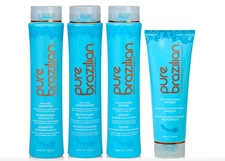 PURE BRAZILIAN Anti-Frizz Shampoo, Conditioner, Serum & Masque 4 Pcs Set-