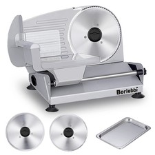 Meat Slicer, 200W Electric Food Slicer with 2 Removable 7.5 Stainless Steel
