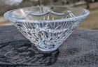 VTG WATERFORD Rare Crystal V-Shaped Cut Glass Bowl 6" Sunburst, Marked, EUC