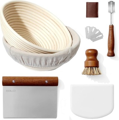 Premium Bread Proofing Set W/ Acacia Wood Sourdough Bread Baking Supplies 2