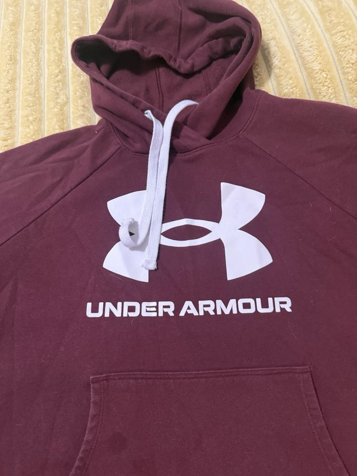 Mujer Borgoña Under Armour, Pullover Sudadera con Capucha, Sudadera Talla Grande Foto 3 de 4