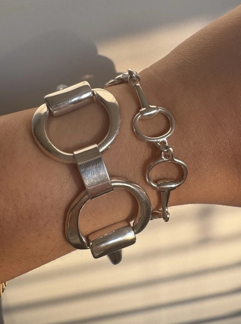 Sterling Silver Equestrian Snaffle Bit Bracelet 1… - image 10