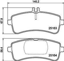 HELLA BREMSBELÄGE HINTEN passend für MERCEDES AMG C-KLASSE S-KLASSE SL | 8