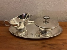 Milch & Zucker Set auf ovalem Tablett, 835er Silber, Wilkens,  268 g, gebraucht