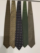 5 VINTAGE BROOKS BROTHERS MEN  S SILK TIES GREENS  GOLD SHADES VARIOUS PATTERNS