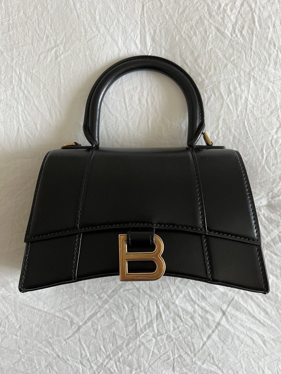 ハンドバッグ BALENCIAGA BLACK LEATHER HOURGLASS S TOP HANDLE BAG Women's Hourglass Soft Tote Bag Small in Black | Balenciaga US