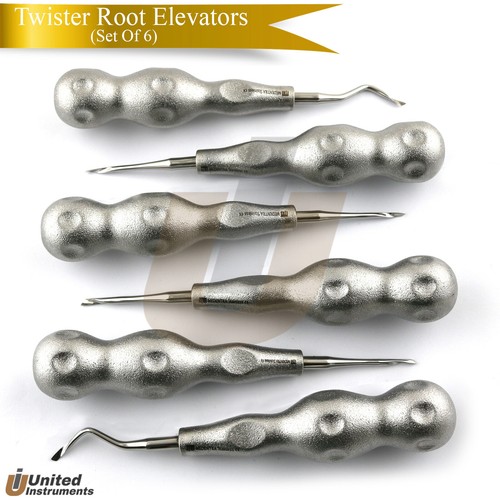 Periotomo dentale Power Twist sinistra, destra, ascensori a radice dritta set di 6 - Foto 1 di 8