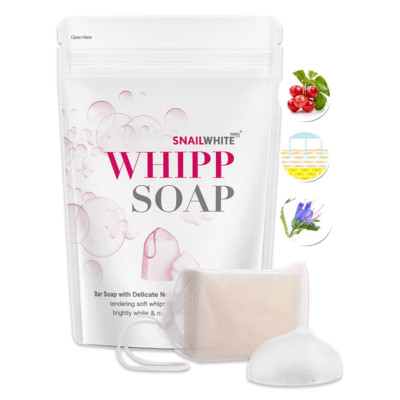 3 x SNAIL WHITE Whipp Foam Face Soap Bar Delicate Net Vitamin Skin Nourish  100g