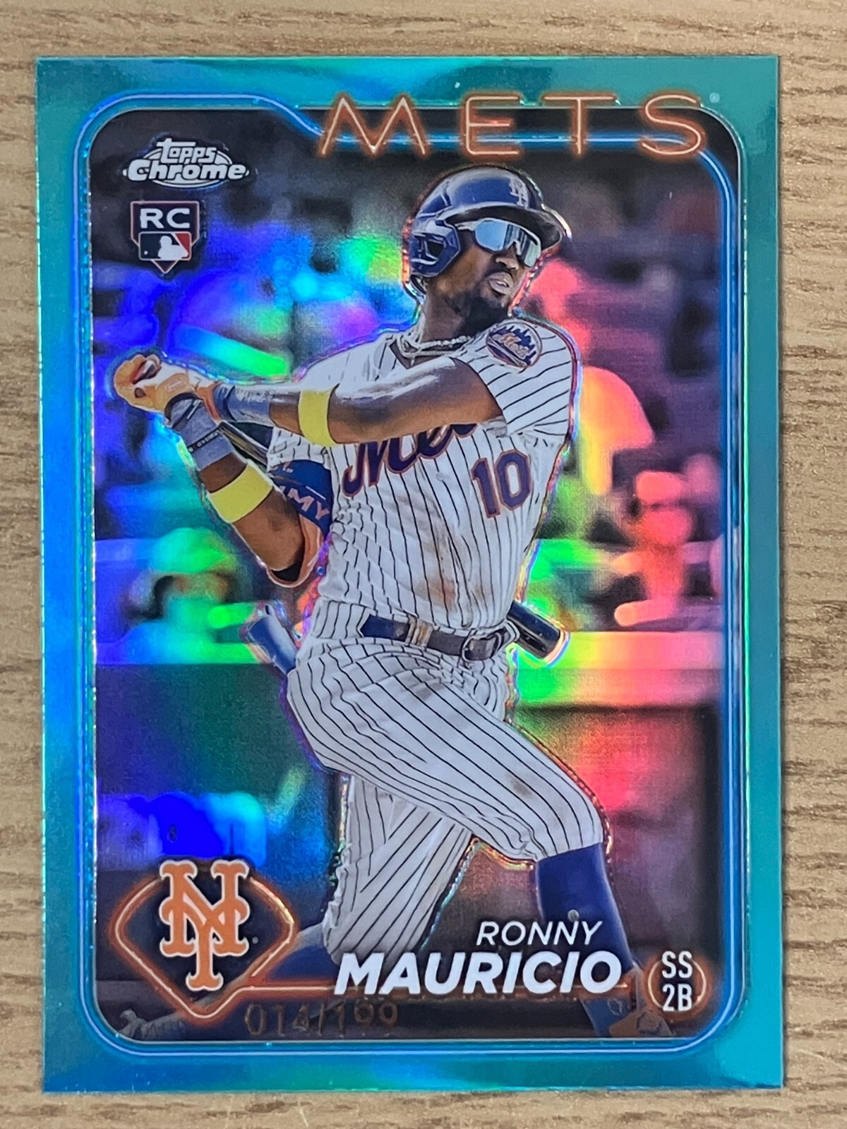 2024 Topps Chrome - Ronny Mauricio #28 Aqua Refractor (RC) /199 RC