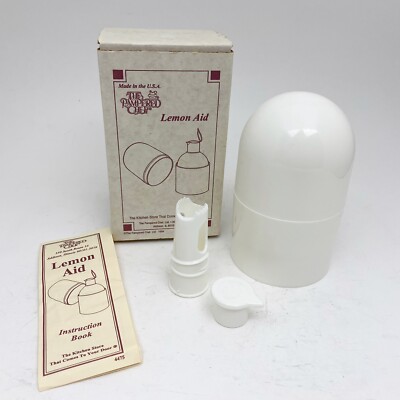 Pampered Chef Lemon Aid 2301 Vintage Citrus Reamer Spigot Pourer Keeper White