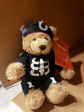 Halloween Teddy Bear 9" Plush Skeleton Costume Cape Stuffed Animal Made In China